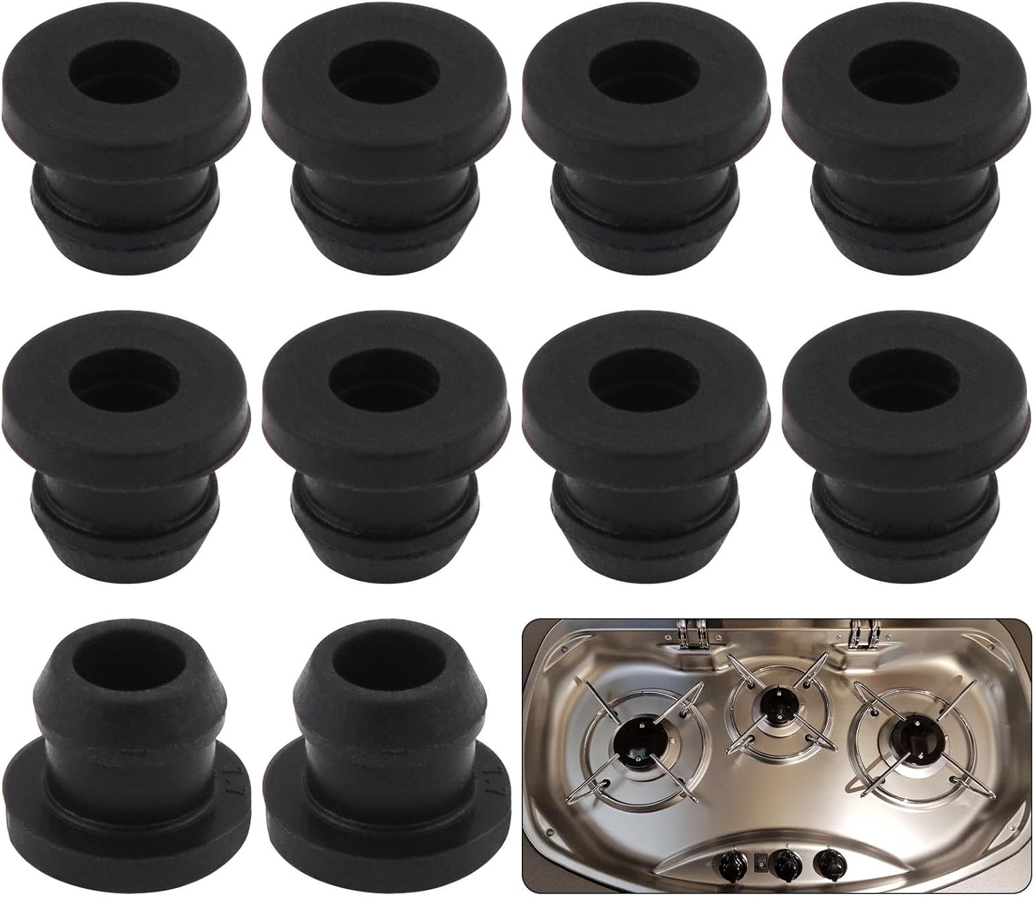 Pilarmuture 10pcs RV Stove Top Grommets,Stove Top Cover RV
