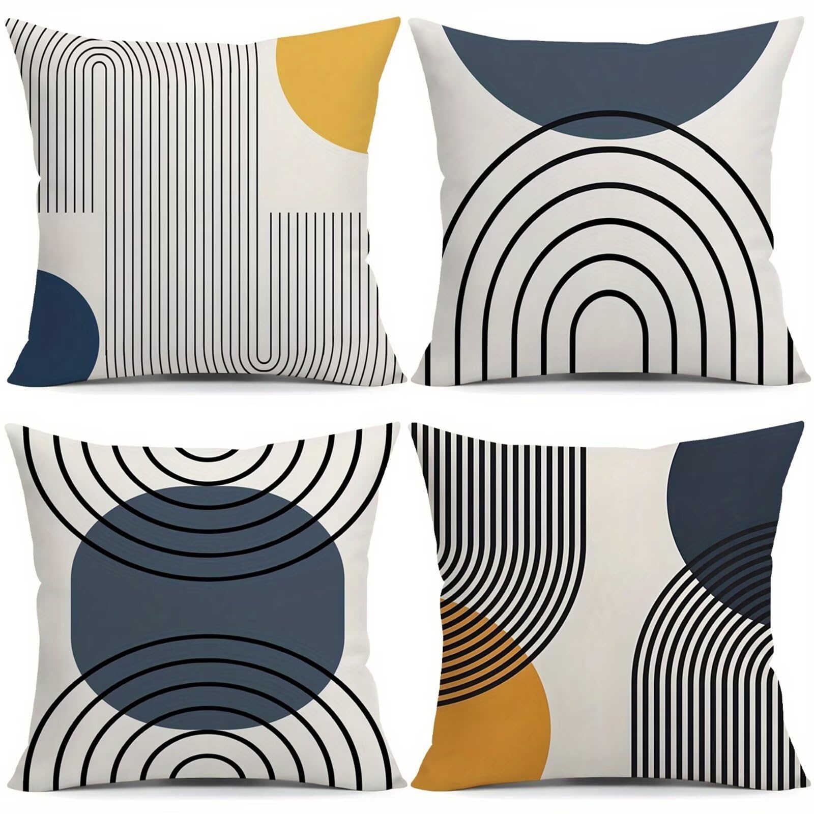 Housse de coussin en lin 50x50 haut de gamme à fermeture éclair invisible pour déco chic