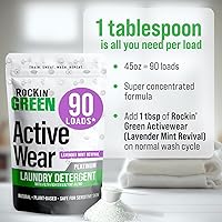 Vista 61 de Rockin' Green Detergente para ropa sucia, a base de plantas, detergente en polvo natural para ropa, vegano y biodegradable, seguro para pieles