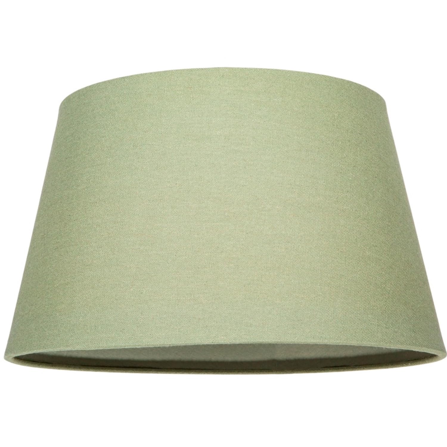 Traditional 14 Inch Olive Green Linen Drum Table/Pendant Lampshade 60w Maximum | with Inner Cotton Fabric Lining | Reversible Gimbal by Happy Homewares