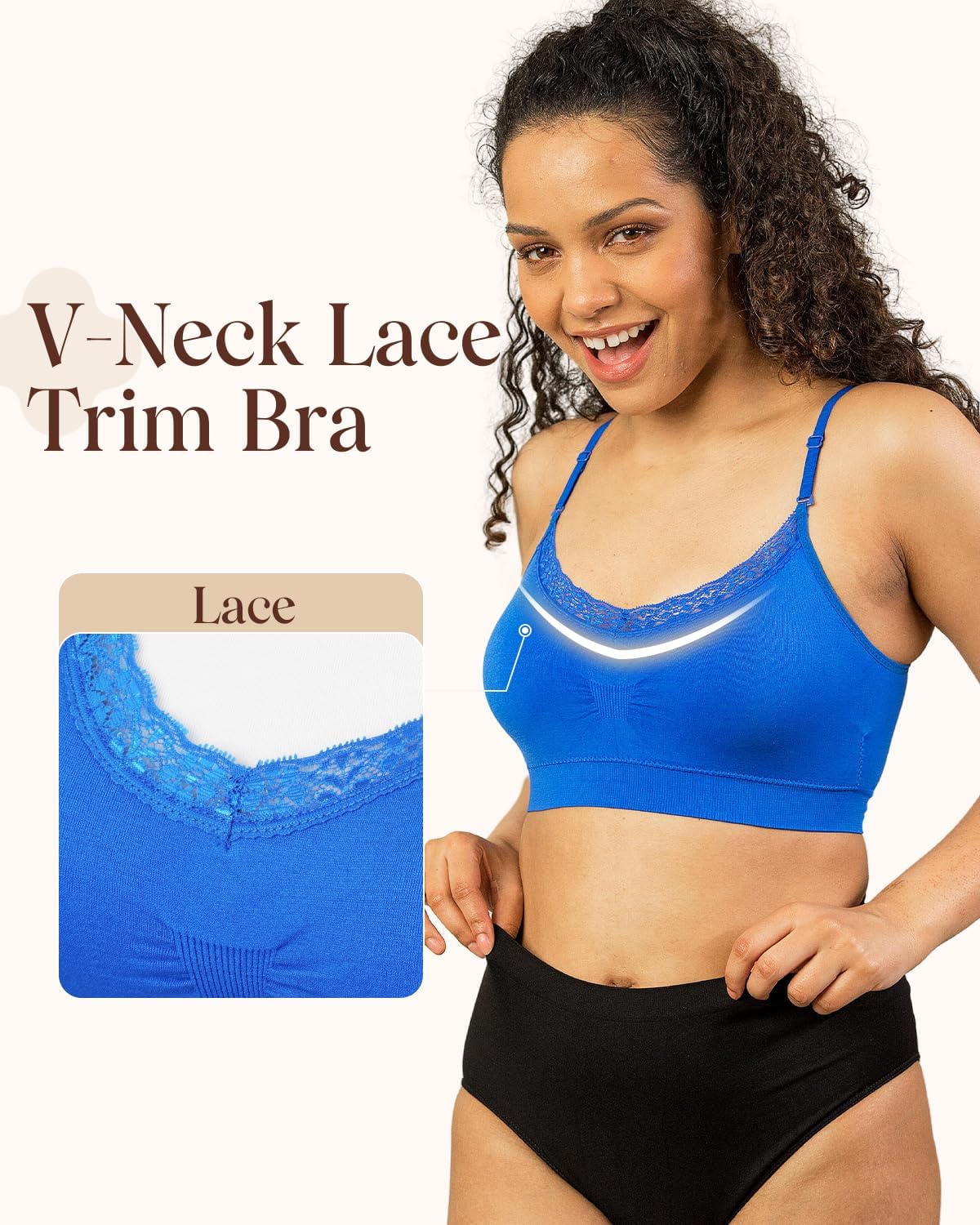 Coobie Lace V-Neck Bra for Women - Image 4