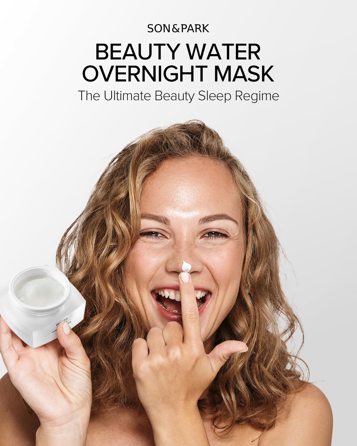 SON&PARK Overnight Sleeping Cream Hydration Balm Mask with Rose Water Beauty water & BHA Complex, Essential Oil [Lavender, Lemon] to Hydrate, Boost Skin Barrier, and Calming Break Out