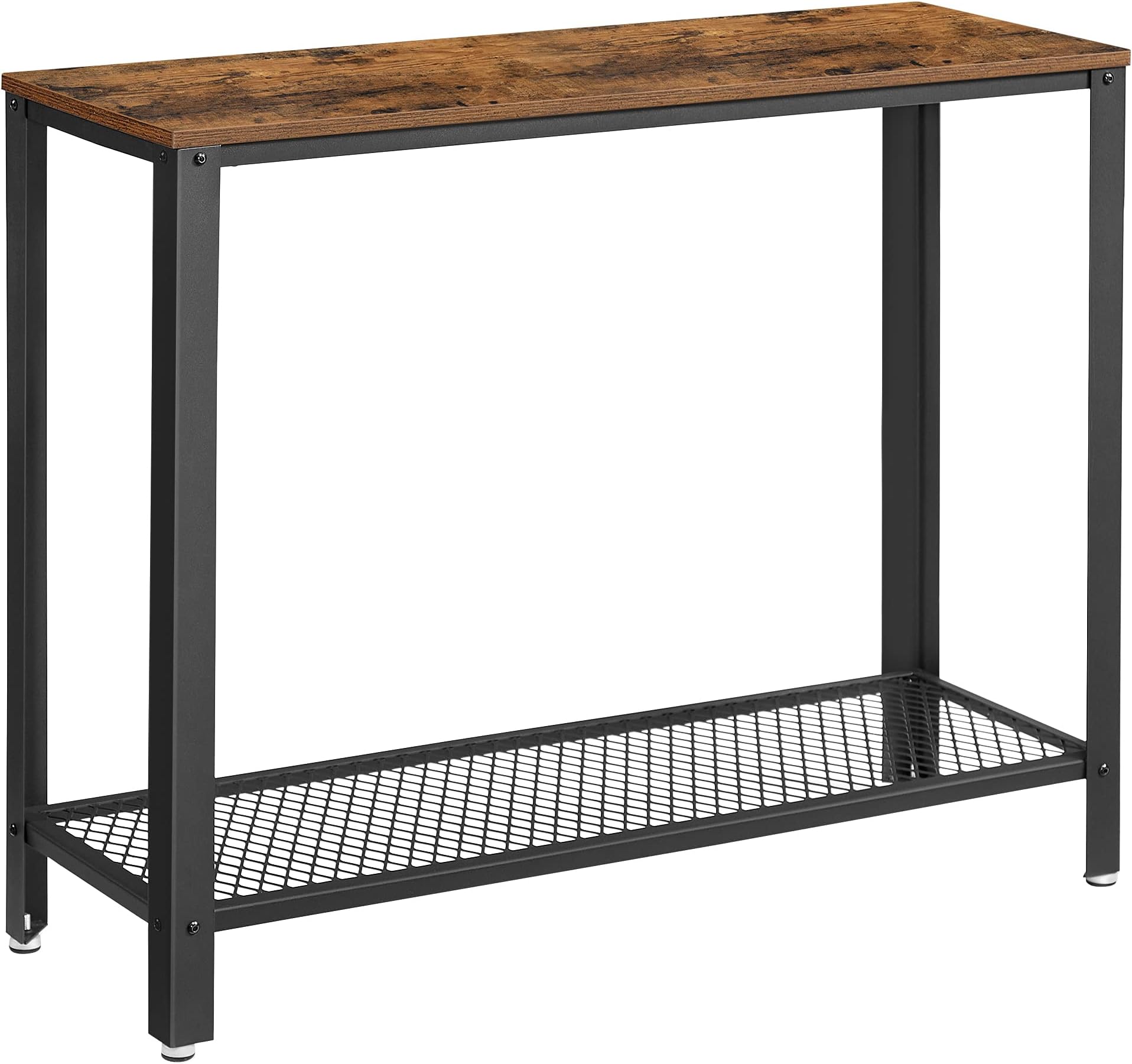 VASAGLE Console Table, Sofa Table, Metal Frame, Easy Assembly, for Entryway, Living Room, Rustic Brown ULNT80X