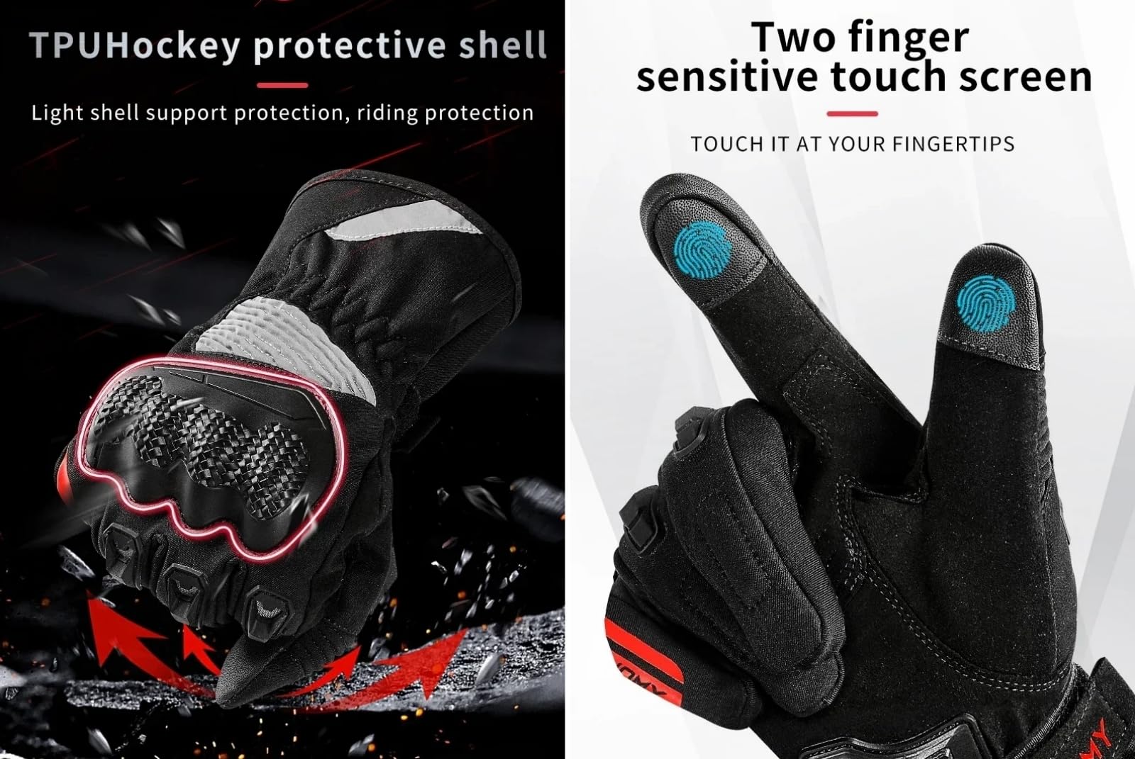 Guanti invernali da moto per uomo e donna, guanti da ciclismo per il freddo, impermeabili, caldi, antiscivolo, in microfibra, touch screen, antivento