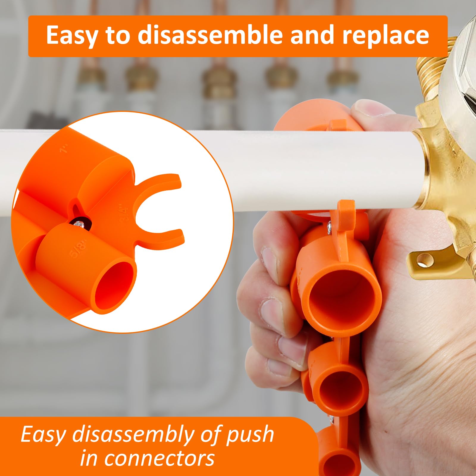 LYDODOKA 1/4'' to 1'' Depth Gauge and Pipe Deburring Tool, Reusable Pipe Depth Gauge Tool, Practical Reamer Pipe Tubing Chamfer Tool Kit, Chamfering Removal Tool for Copper, PEX, CPVC, PERT, Pipe