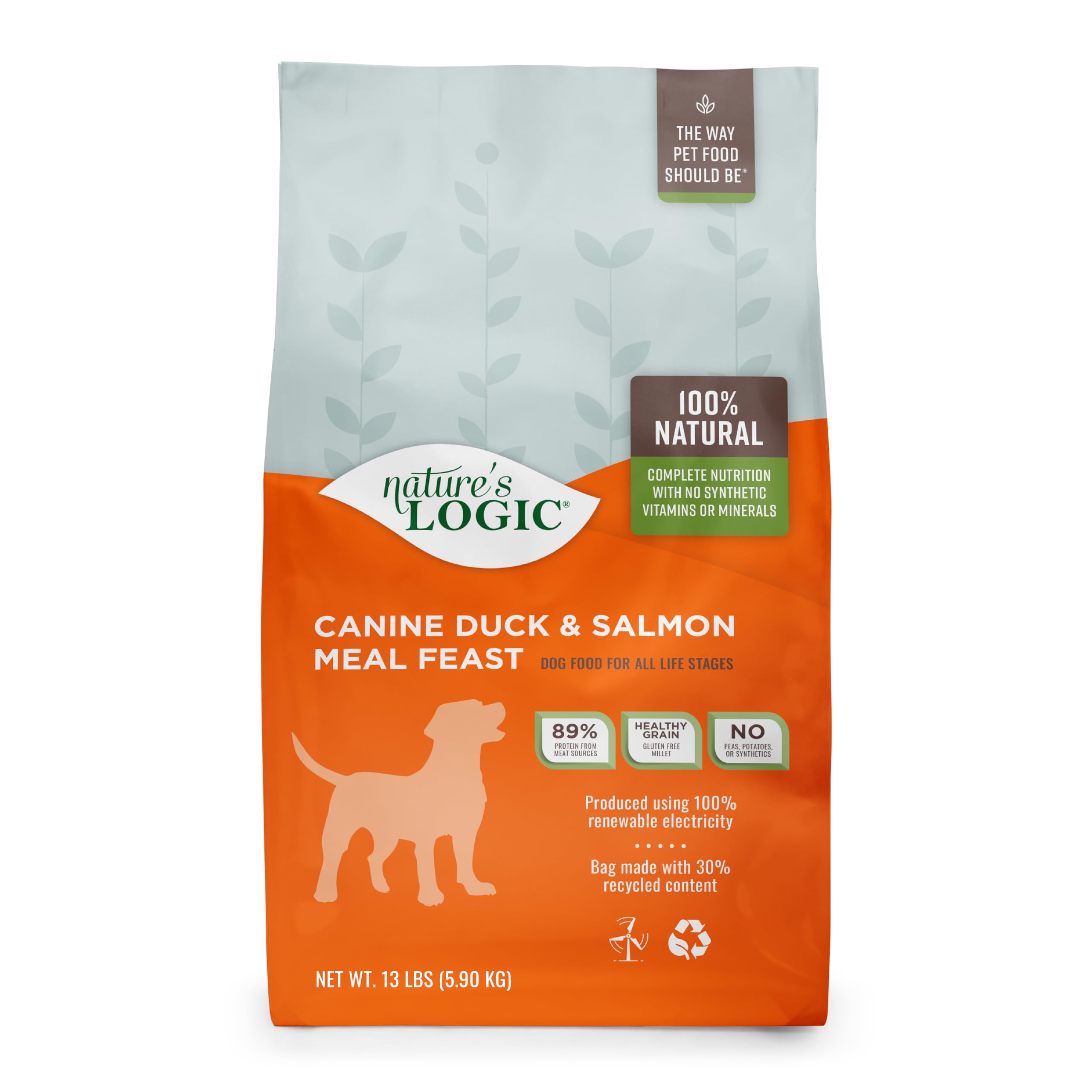 NATURE'S LOGIC Dog Food Canine Meal Feast, Duck Salmon
