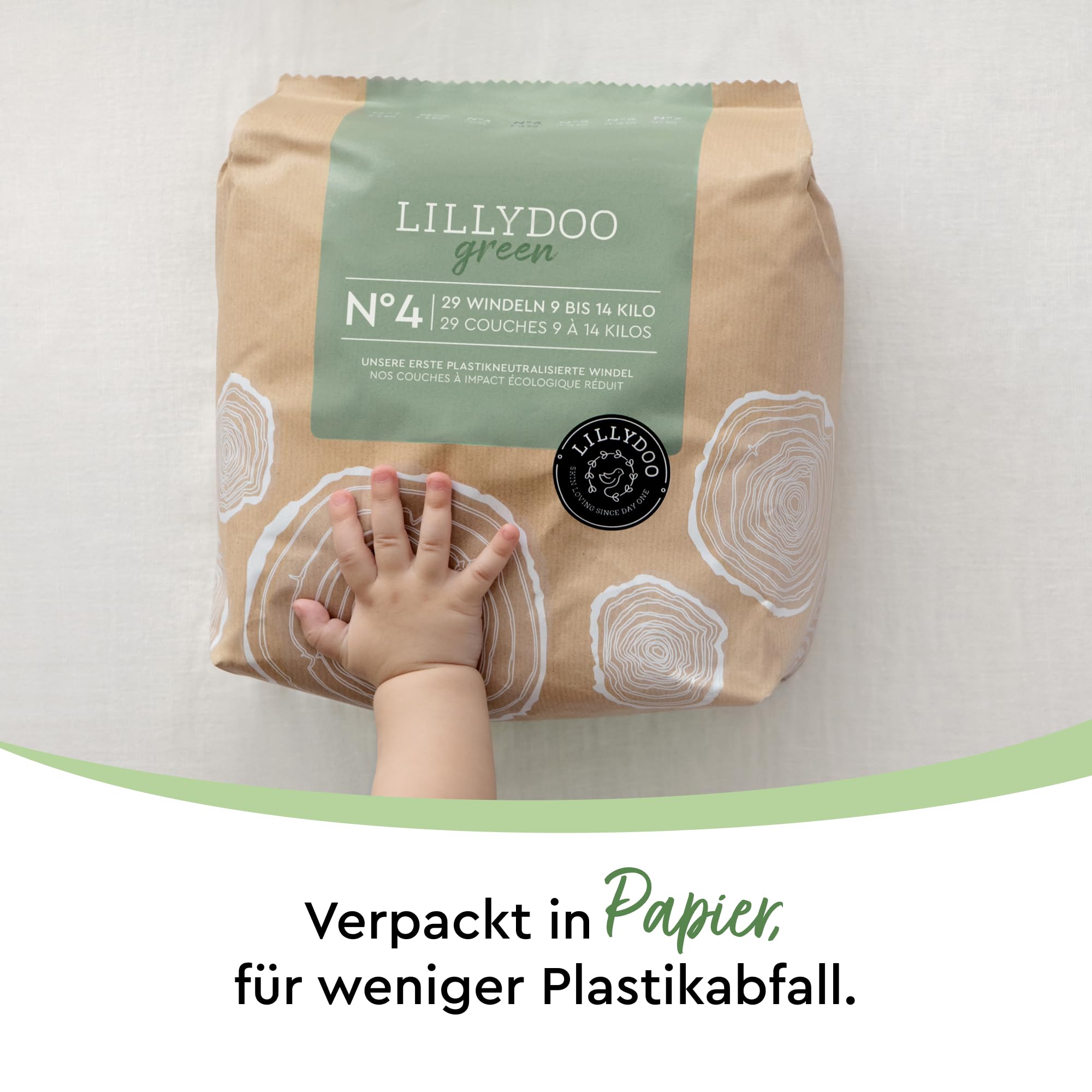 LILLYDOO Green przyjazne dla środowiska pieluchy, rozmiar 3 (6-10 kg), pudełko miesięczne (165 pieluch) (FSC Mix)