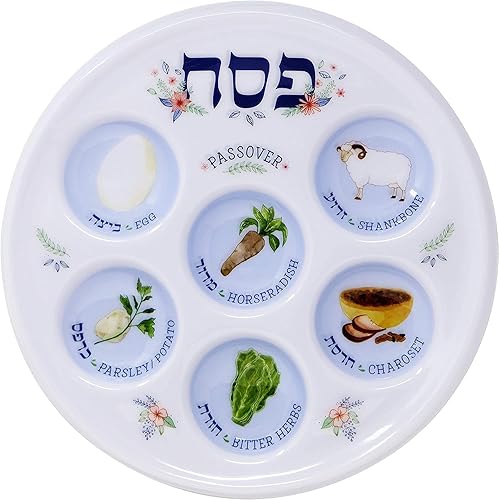 Miniatura 2 de The Dreidel Company Plato de seder de Pascua de plástico de calidad de lujo de 10 pulgadas (25 unidades)
