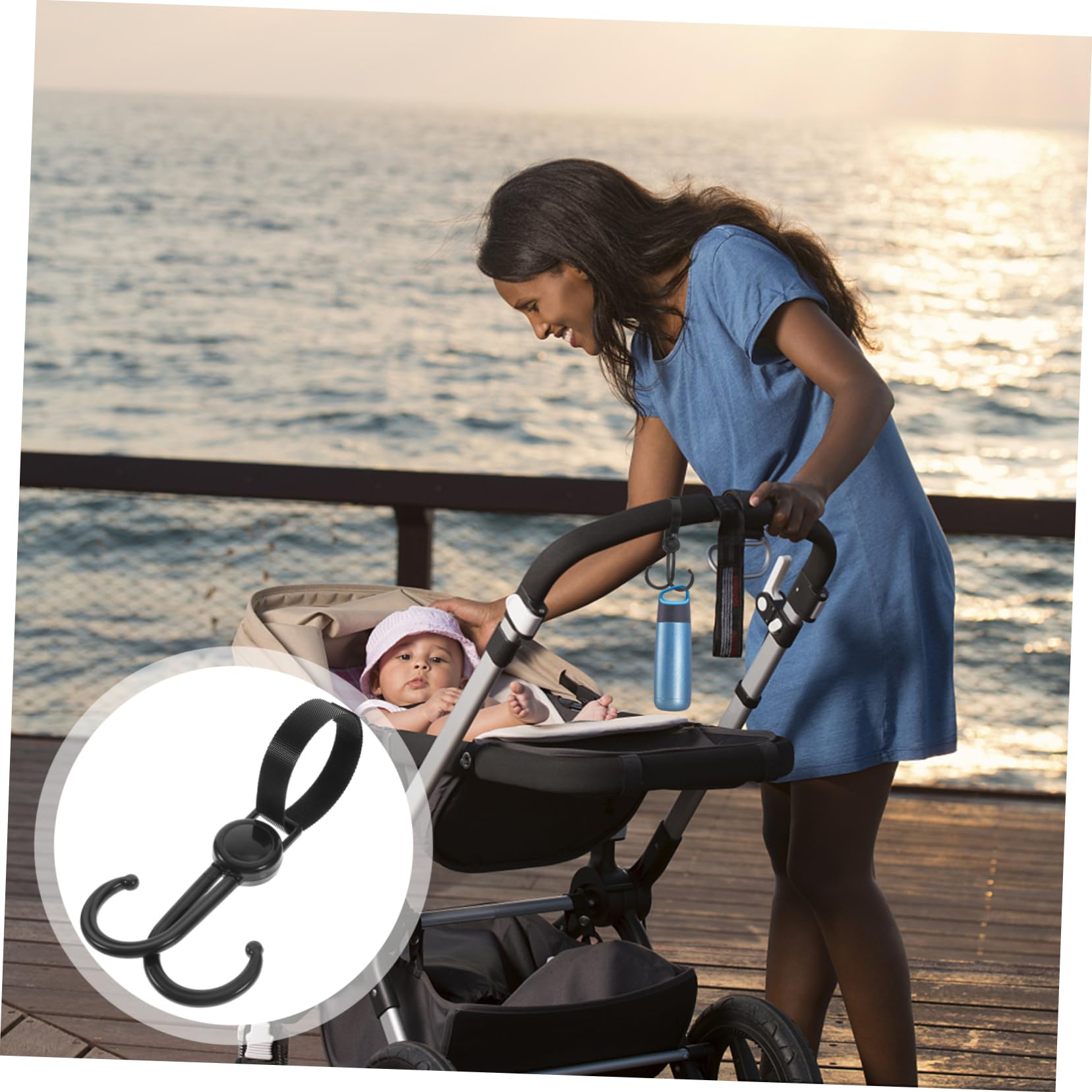 SUPVOX Stroller Accessories Double Hook Shopping Bag Hooks Stroller Clips Outdoor