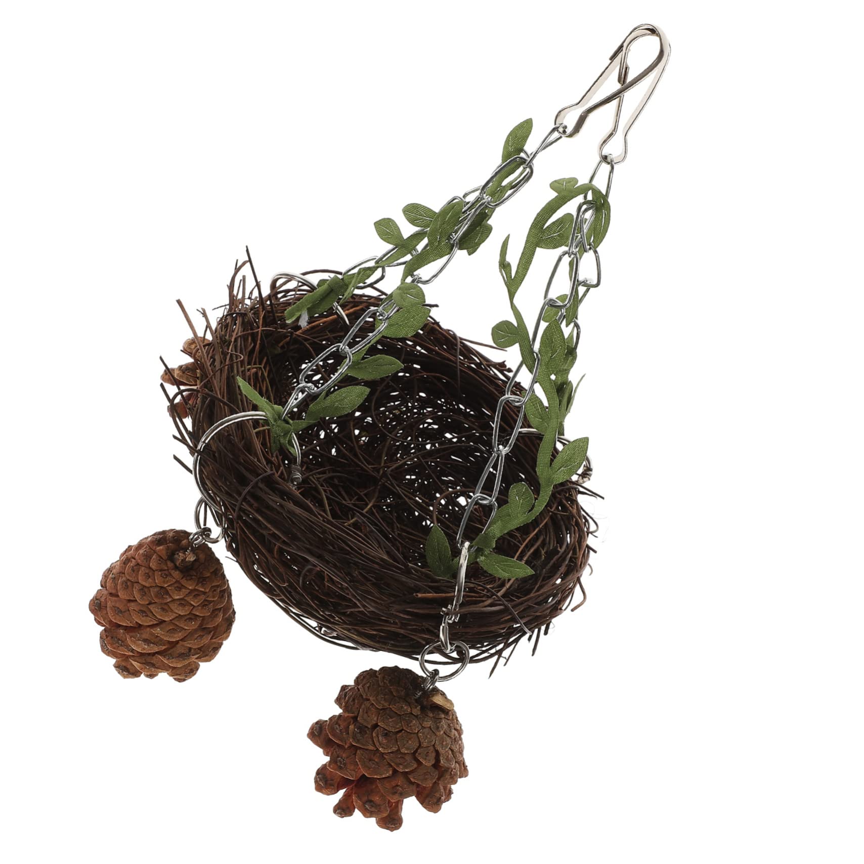 BESPORTBLE 4pezzi Nido Sospeso Rattan per Pappagalli e Uccelli Giochi per Uccelli Accessorio per Allenamento e Divertimento Resistente e Duraturo Atmosfera Calda e Accogliente Adatto