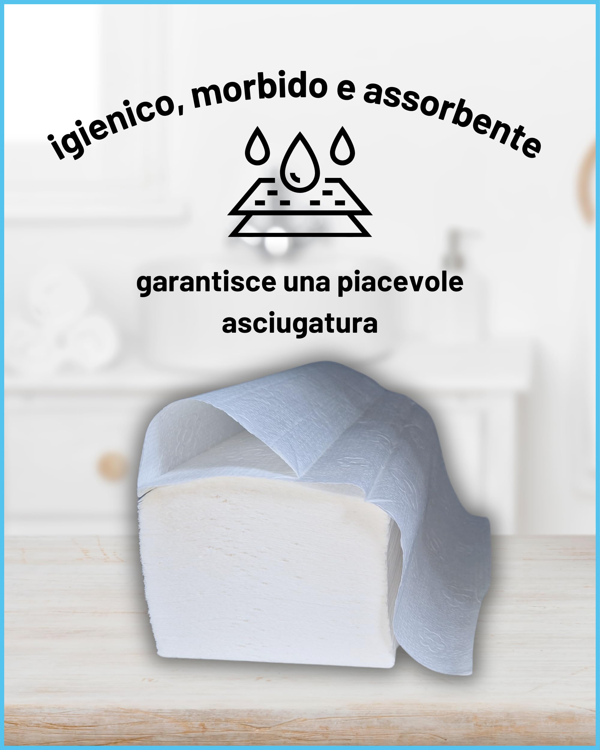 Glücksblatt Asciugamani di carta, 4800 fogli, 1 strato, 25 x 23 cm, piegati a V, in cellulosa, asciugamani di alta qualità, adatti per dispenser, carta asciugamani bianca, monouso