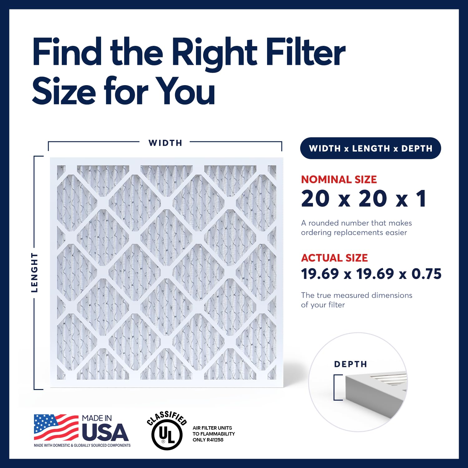 BNX Filtro de aire MERV 13 HVAC AC para horno, alérgenos para mascotas, paquete de 6 unidades | Filtro de aire cargado electrostático, fabricado en Estados Unidos