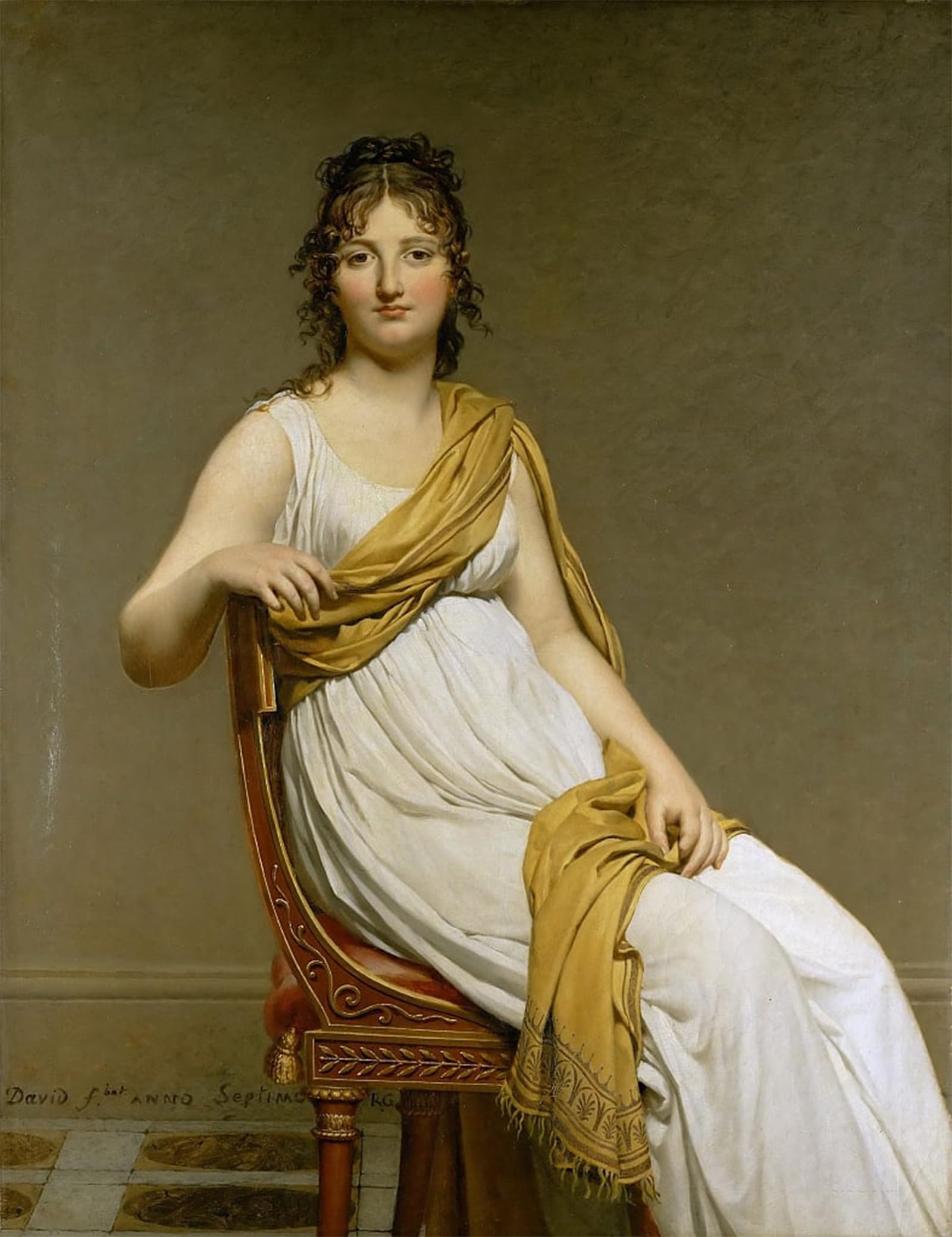 ARTXLXXBN Famous Print Painting Colorful Art Print Portrait of Madame Raymond of Verninac by Jacques Louis David Canvas Art Decorations for Home Decor 60x90cm