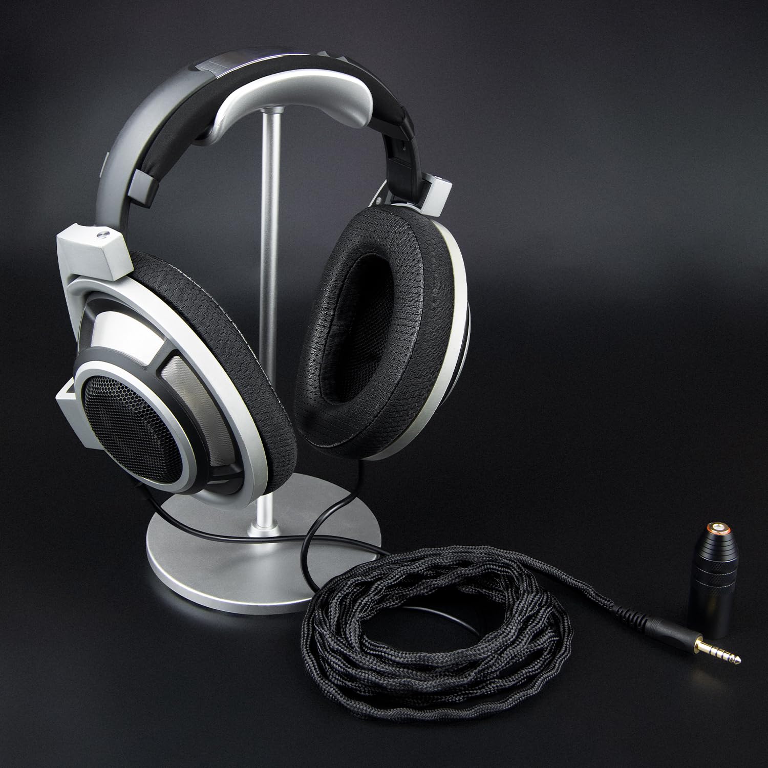 SOULWIT Cavo Cuffie per Sennheiser HD800/HD800S/HD820, Cavo Audio Bilanciato con Rivestimento in Nylon Intrecciato, 6N OCC + OCC Placcato Argento, 3 m/10 ft, Connettore da 4,4 mm e XLR