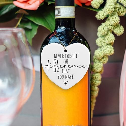 Miniatura 4 de Letrero de recuerdo con texto en inglés "Thank You Gifts Never Forget The Difference That You Make", placa de corazón, despedida de despedida,