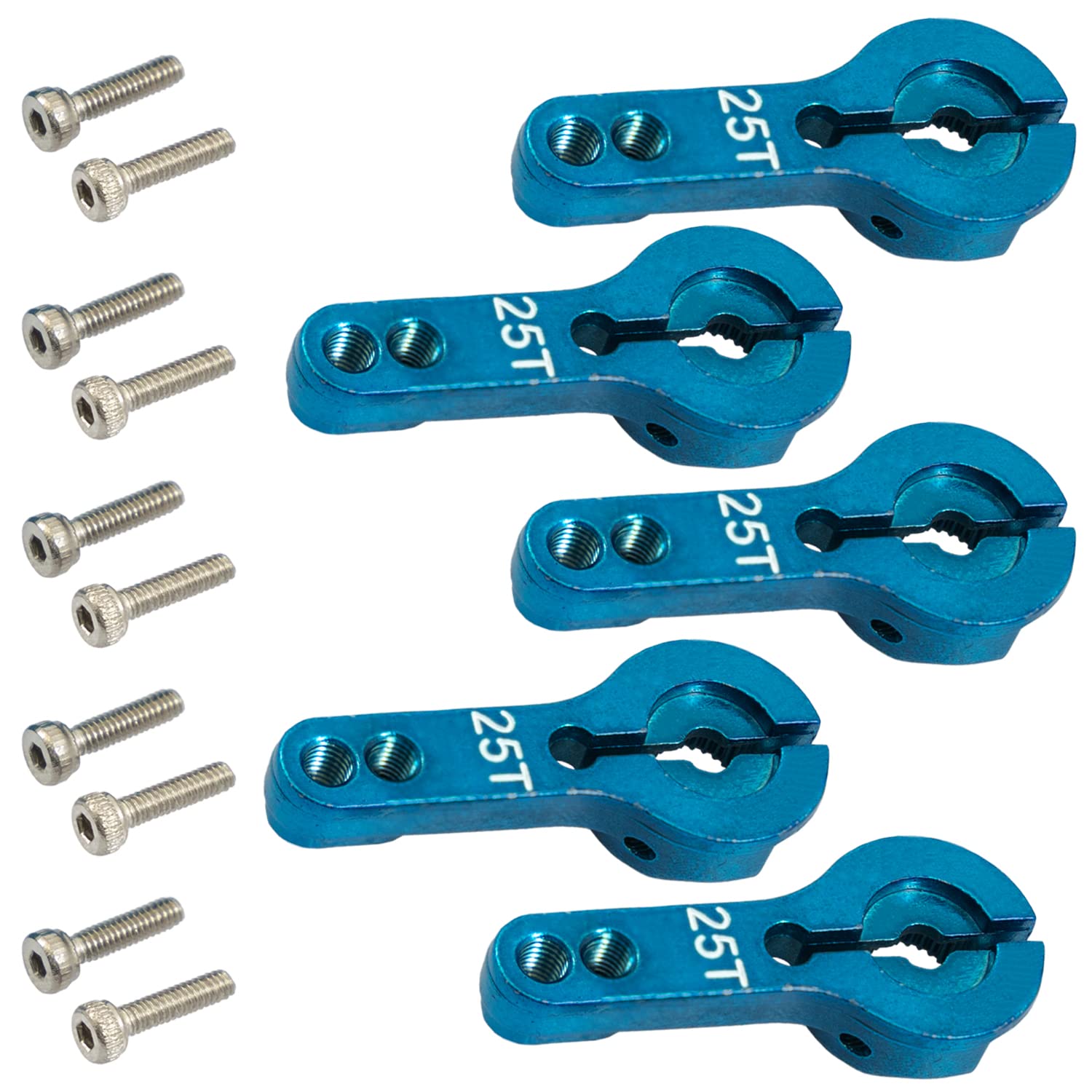 AZDelivery 5 x aluminiowy 25T serworamię klaksonu do HD Servo MG995 MG996R MG946 RED | RC Servo Arm RC akcesoria do większości modeli samochodów RC | metalowe ramię z zapasową śrubą
