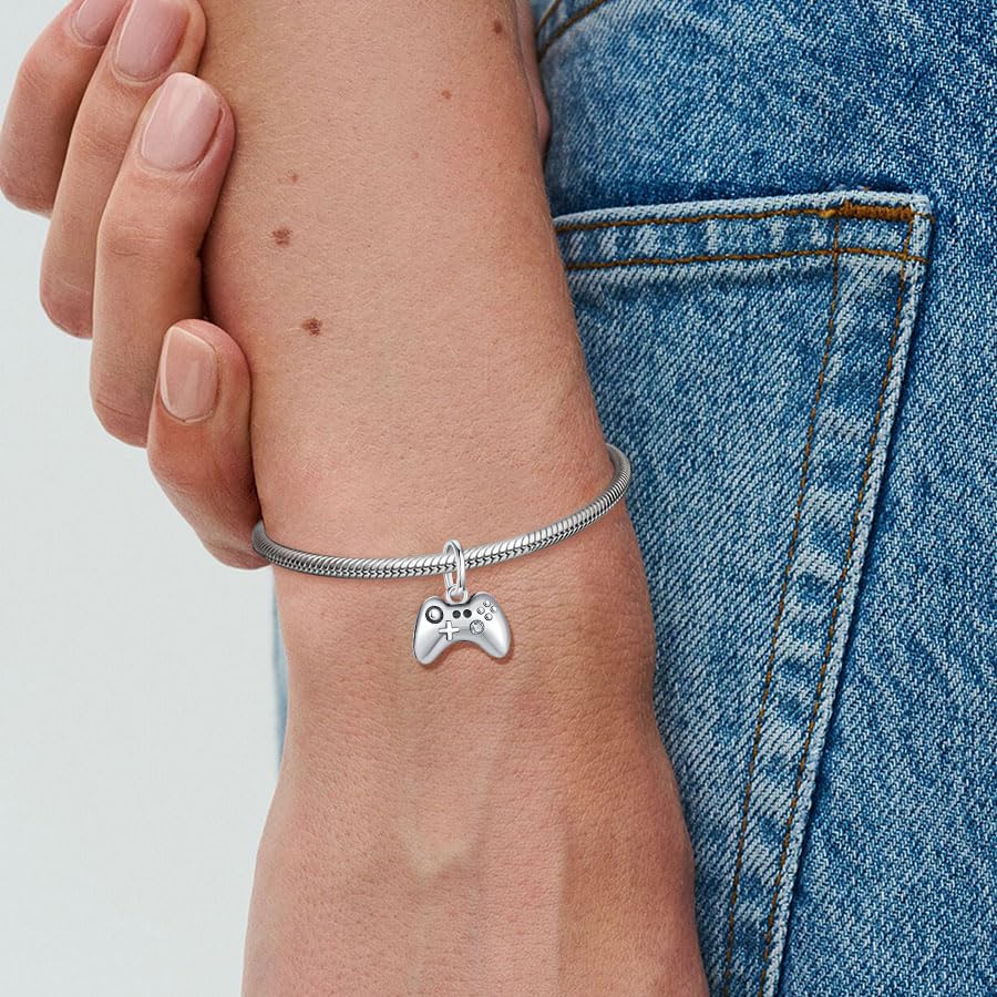 KEQ Charms for Pandora Me Bracelets 925 Silver Gampad Evil Eye Lucky Hamsa Hand Charm Beads Pendant Jewelry Mother's Gift for Woman Mom4