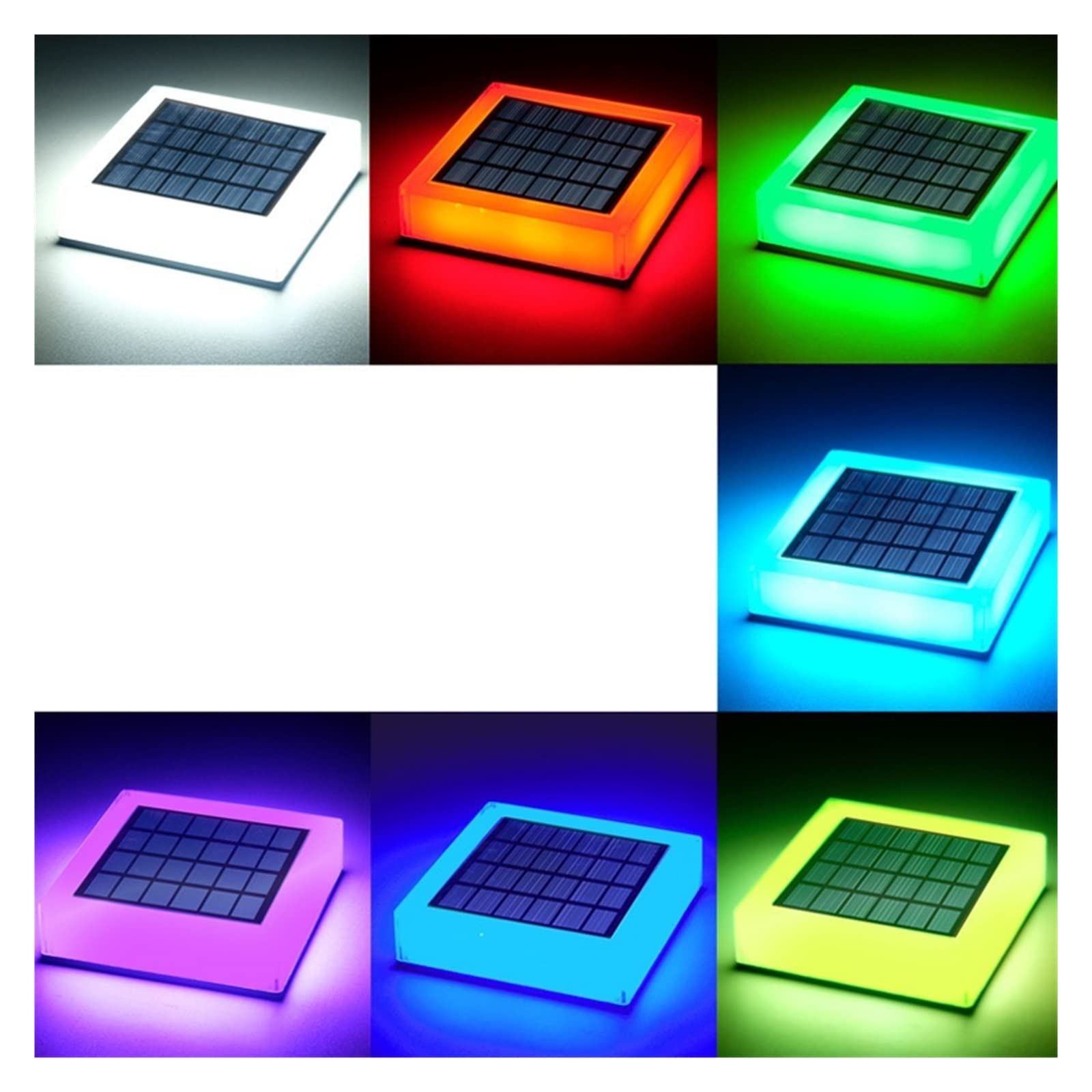 Solarne lampy słupkowe, solarne lampy słupkowe, LED, na zewnątrz, wodoodporne, proste światła ogrodzeniowe, willa, ogród, trawnik, ogród, światła na taras, ogrodzenie (gradient + stały kolor)
