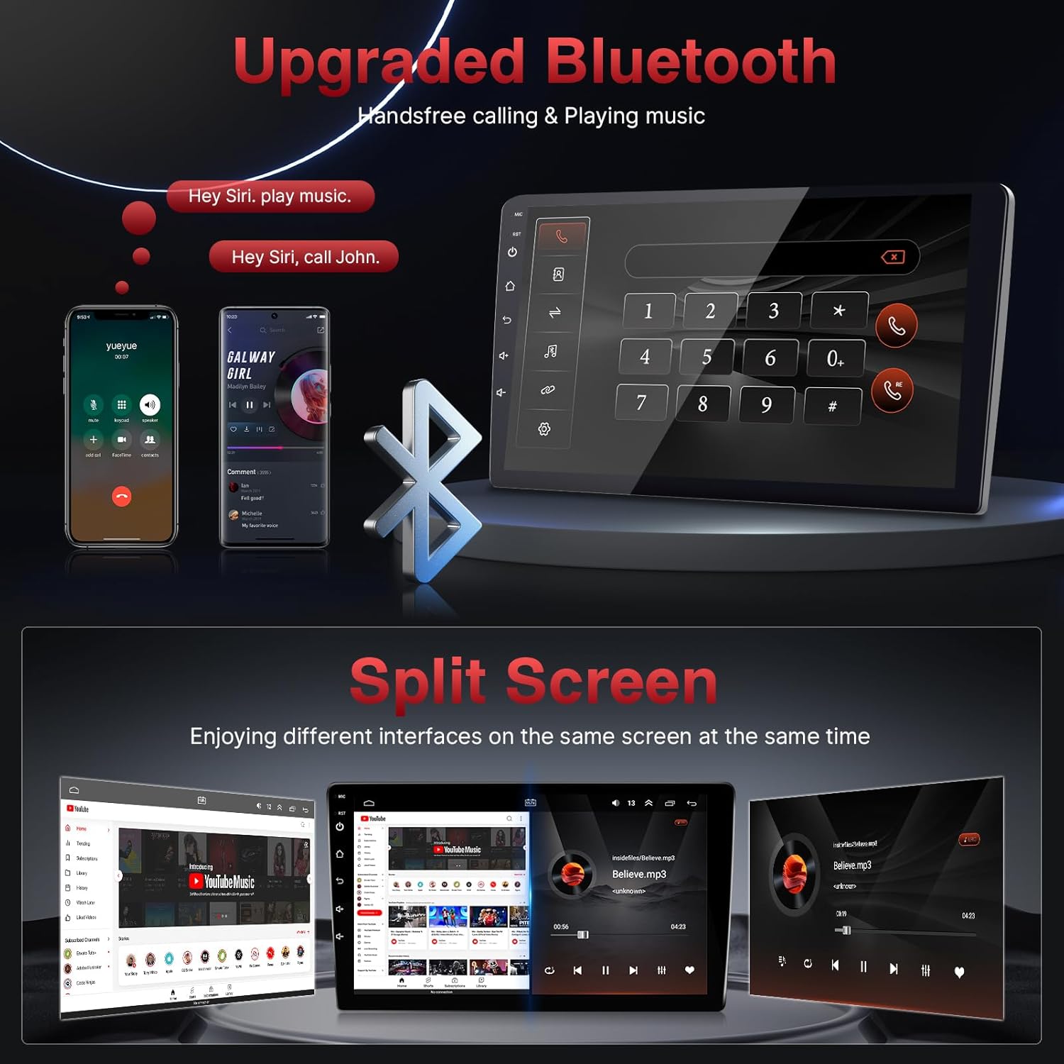 Android 12 Car Radio for Toyota Prius 2010 2011 2012 2013 2014 2015 Stereo with J.B.L - 9 Inch Touch Screen Head Unit with Carplay & Android Auto, WiFi, BT, GPS, SWC, Canbus, Backup Camera