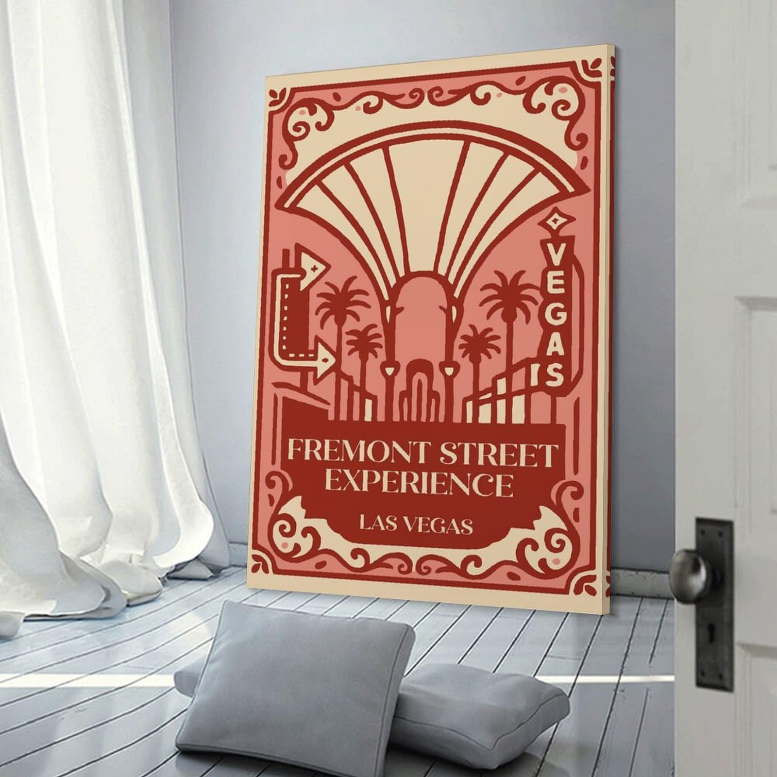 Junmoney Fremont Street Experience Las Vegas Canvas Wall Decor 08x12inch(20x30cm), for Entrance Walls, Hall Decor Or Foyers, Wall Decor to Refresh Empty Corners