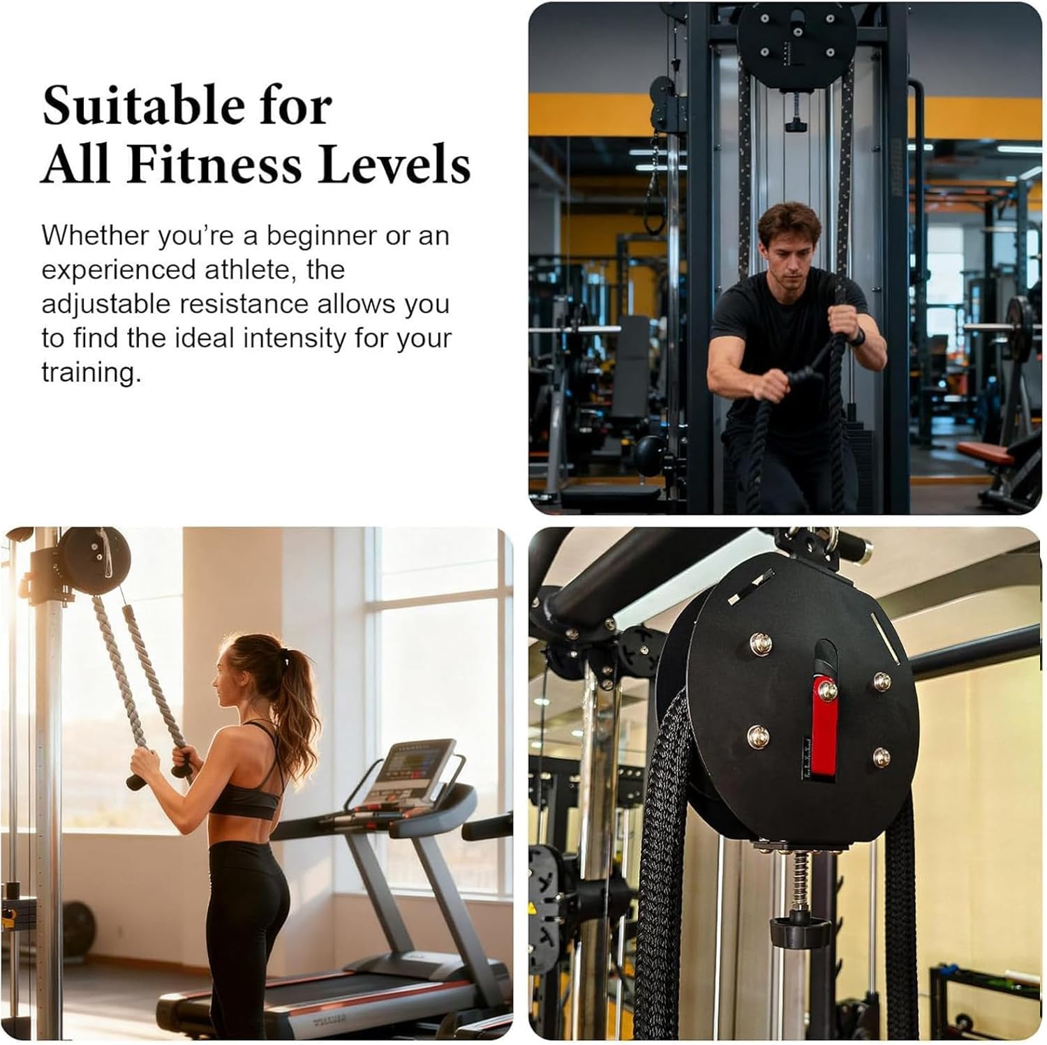 Endlosseiltrainer für Das Heim-Fitnessstudio,Seilzugmaschine für Rücken-,5-30 kg Einstellbarer Widerstand,Arm- und Rumpfmuskulatur