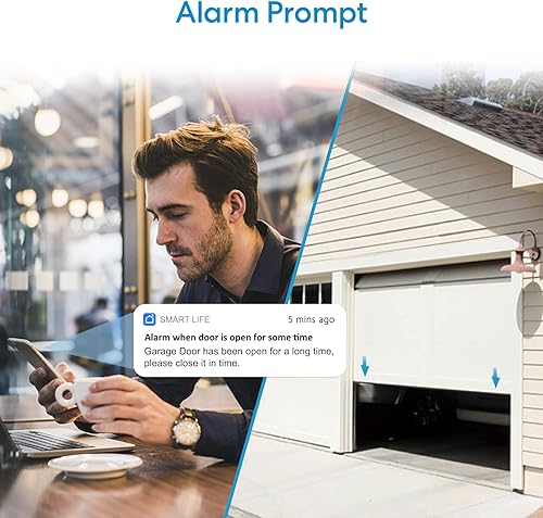 Miniatura 5 de LoraTap Abridor de puerta de garaje inteligente con control remoto inalámbrico, compatible con Alexa y Google Assistant, alertas en tiempo real,