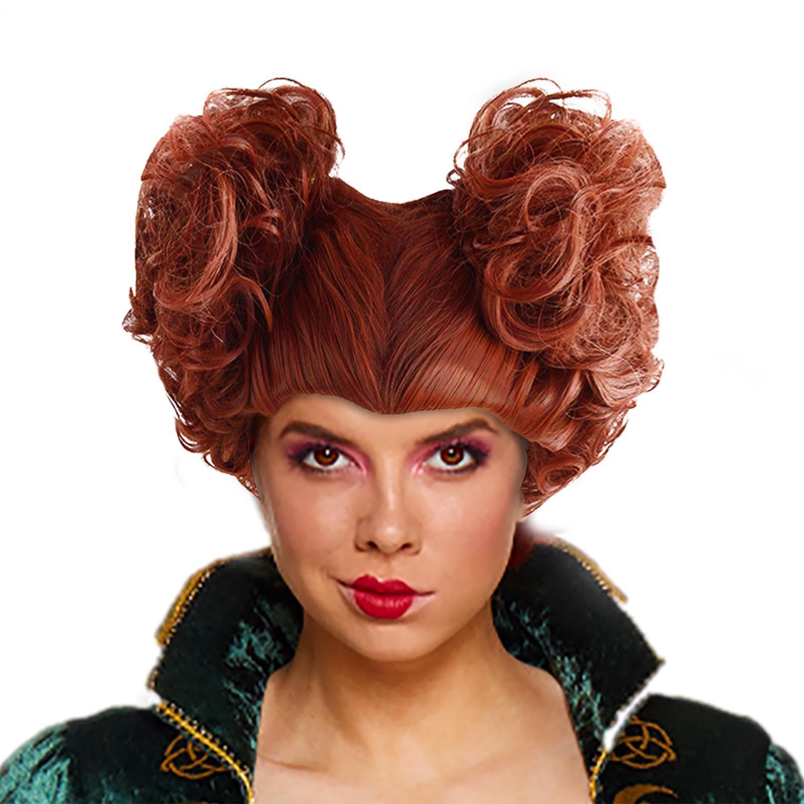 Winifred Sanderson damska sukienka kostiumowa, cosplay, kostium czarownicy z peruką, strój sióstr Sanderson, zielona czarownica, przebranie na karnawał, aksamitny kostium karnawałowy