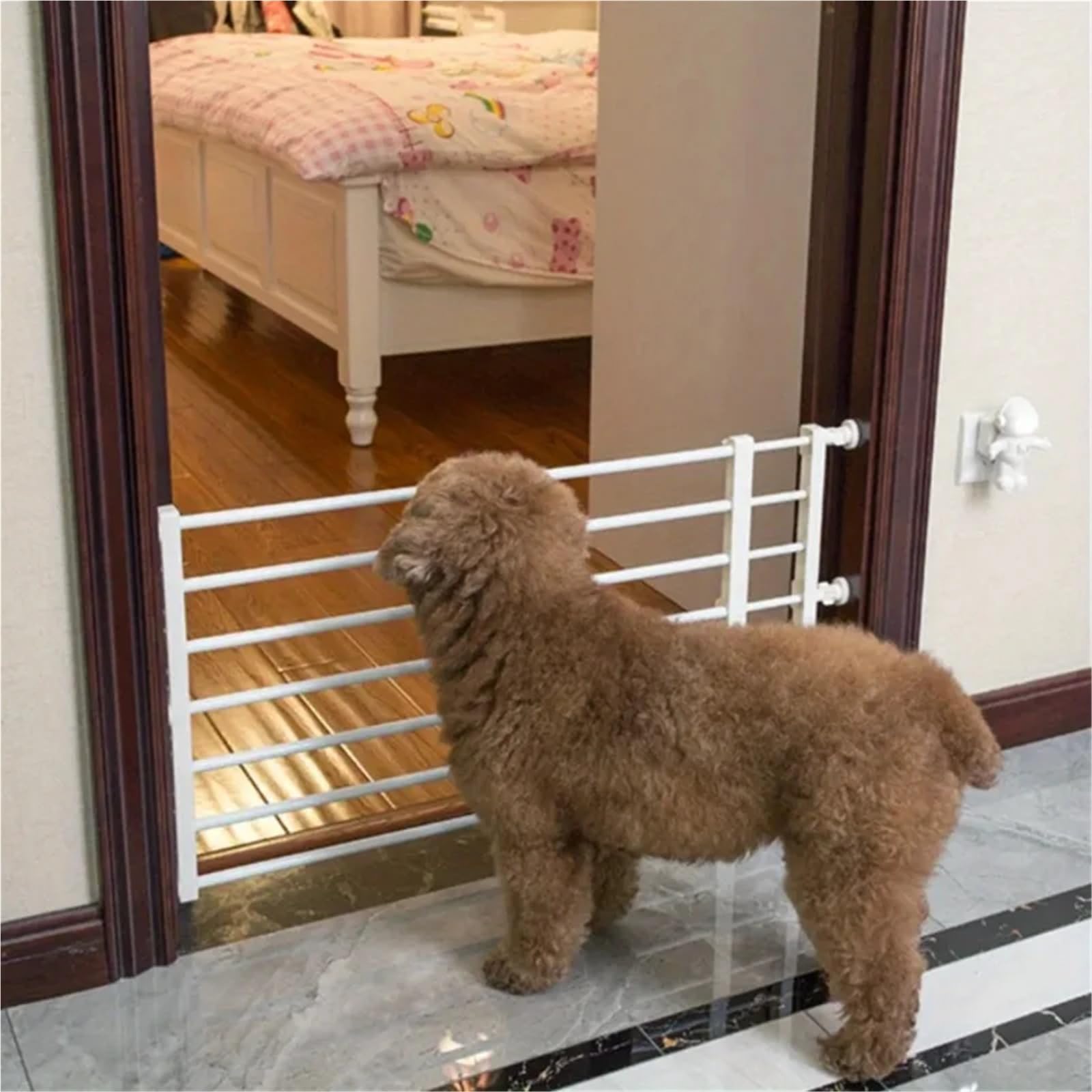 Pet Gate Fence Indoor Enclosure Suitable for Small and Medium Dogs to Prevent Them from Entering Rooms(H36cmW135cm White)