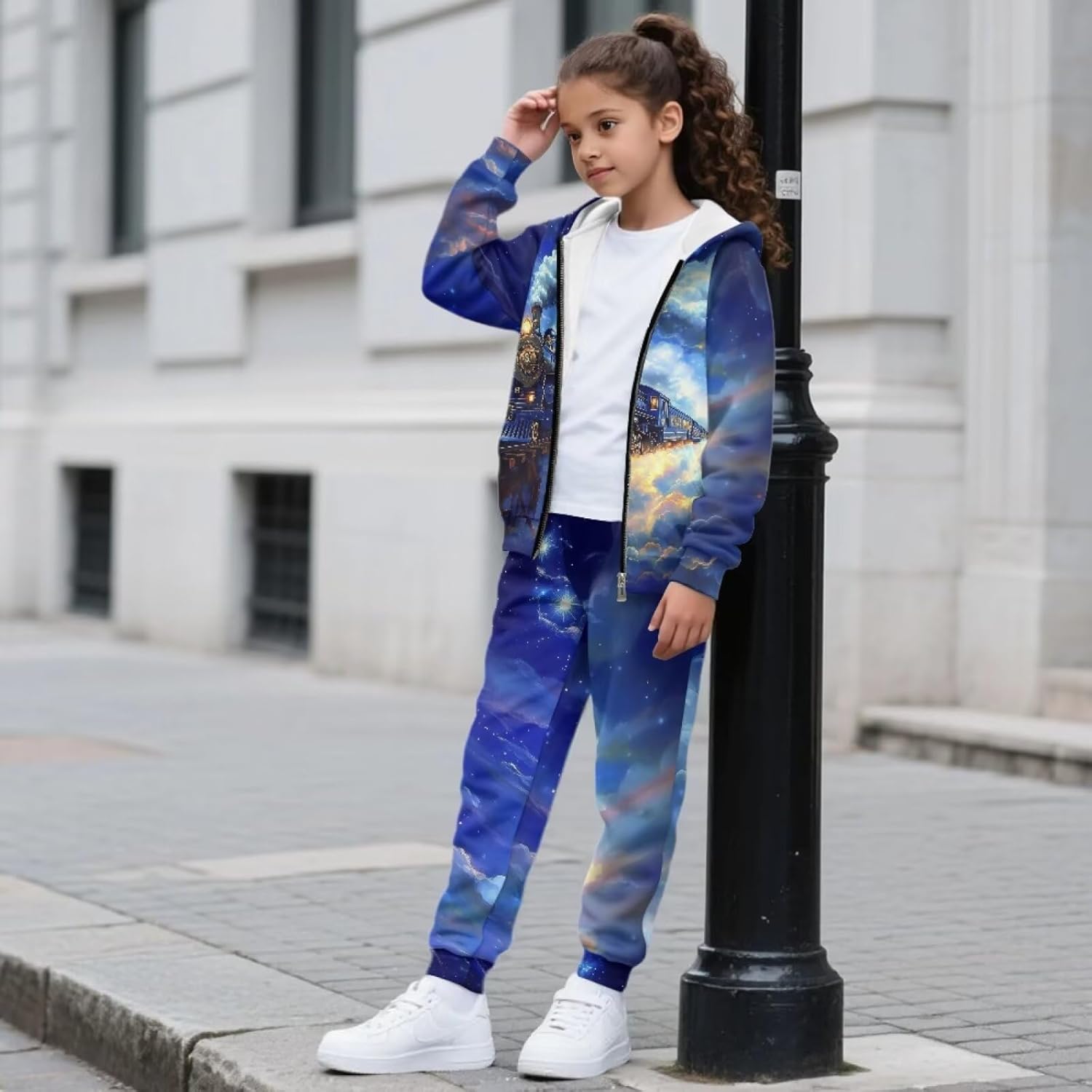 WELLFLYHOM Kids Clothes 6-15 Boys Long Sleeve Hoodie Zipper Sweatsuits Tops and Pants 2Pcs Fall Spring Outfits Set