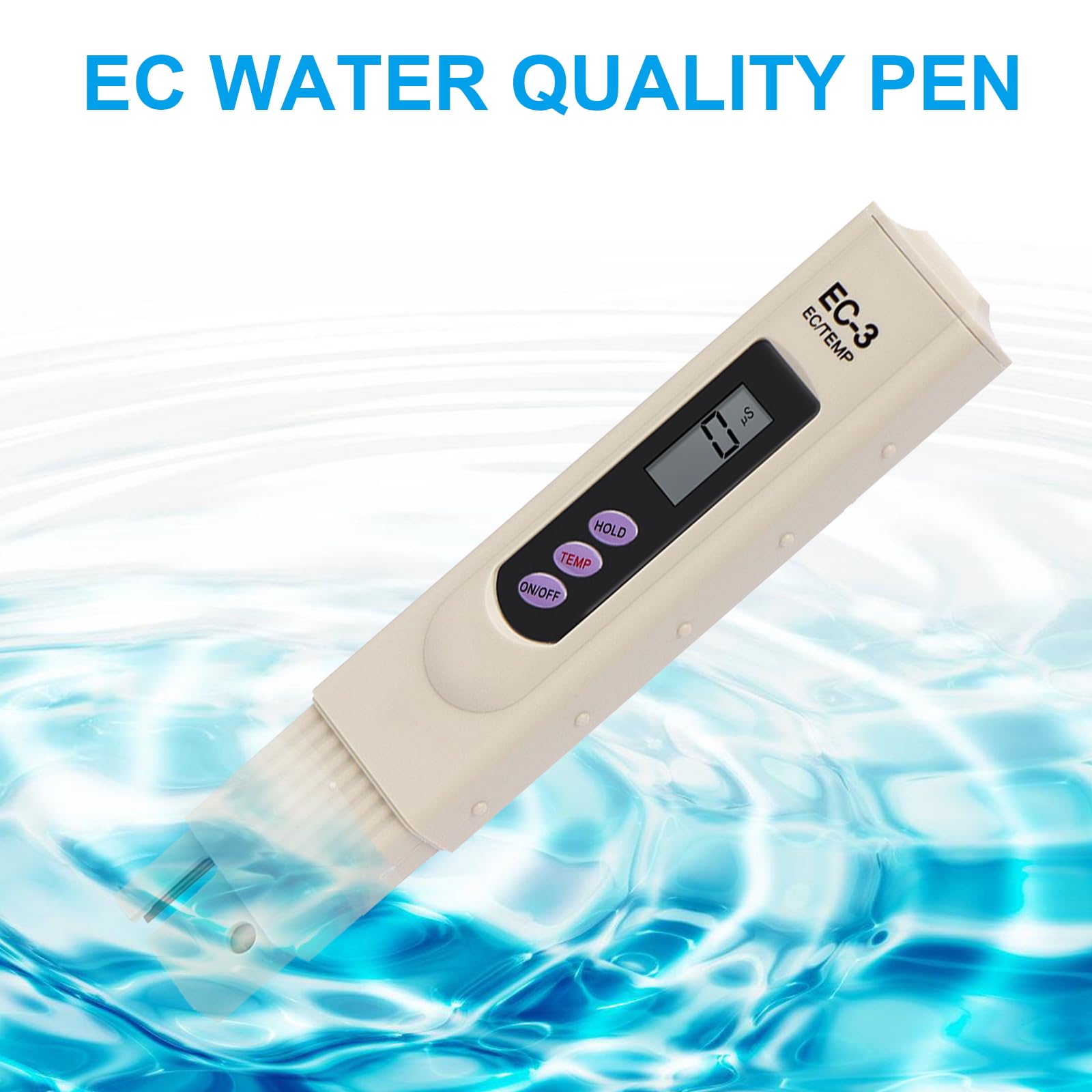 Misuratore di conducibilità elettrica, misuratore digitale 1-9990µS portatile tester di conducibilità elettrica e misuratore di temperatura portatile penna di prova