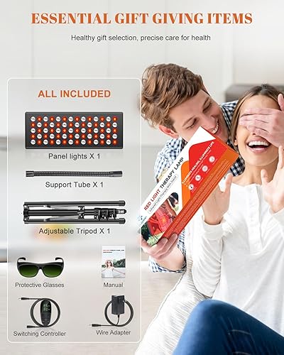Miniatura 8 de Terapia de luces rojas para cara del cuerpo, panel de terapia de luz LED de 75 con soporte, luz roja de 35 W 660 nm y dispositivo de luz infrarroja