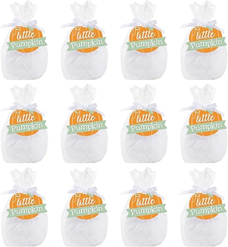 Miniatura 6 de Big Dot of Happiness Little Pumpkin - Bolsas transparentes para regalos de fiesta de cumpleaños o baby shower, bolsas de golosinas con etiquetas,
