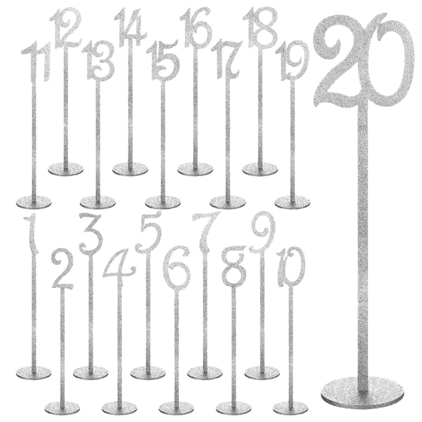 ALCXAZS Event Table Number Holders Attractive Offering Practicality For Organizing Weddings Seamlessly These Wedding Table Seating Cards Are Made Of Wood Wood, 20 pcs Silver, 8.7x35cm