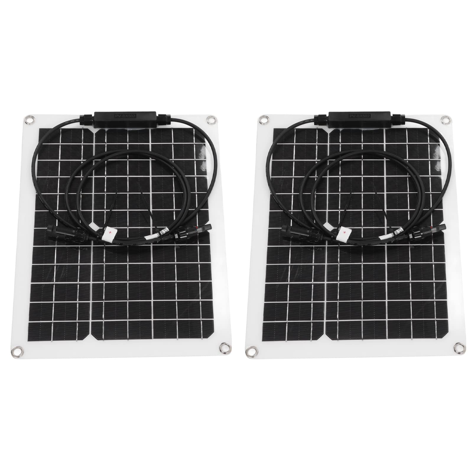 Cocoarm Kit Pannello Solare Flessibile Kit Pannello Solare in Silicio Monocristallino 2x15W Impermeabile Anti Riflusso 30 Gradi Pieghevole per Tenda da Cabina per Barche da 40°F a 185°F