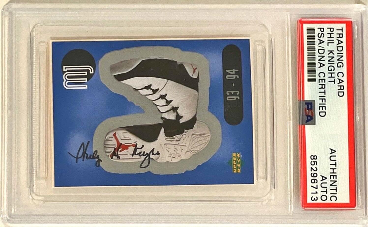 1998 UD Michael Jordan Shoes Phil Knight Nike Signed Auto Sticker #14 PSA/DNA - Autograph…