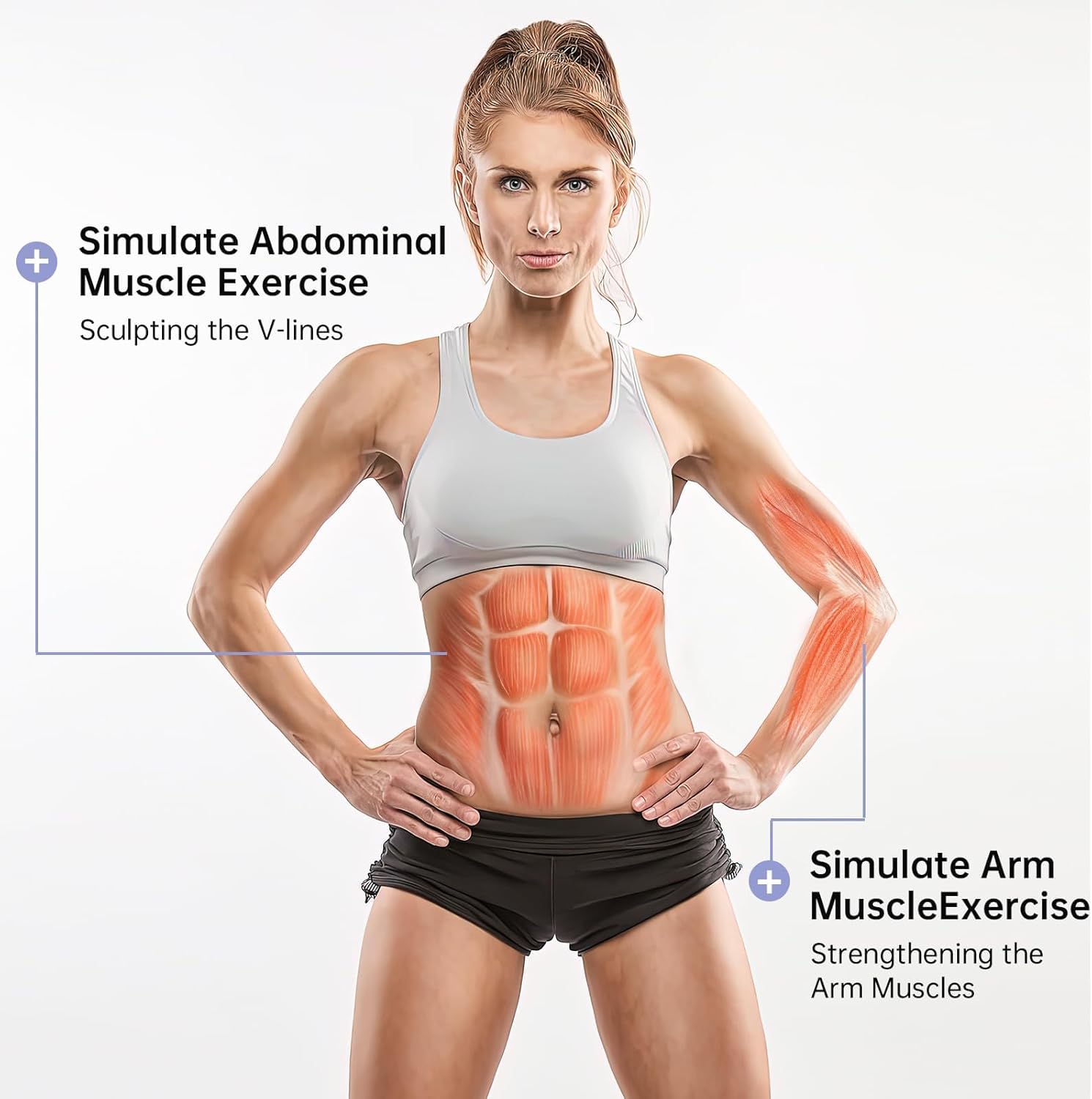Braload EMS Abs Stimulator Elektrisches Trainingsgerät, Wiederaufladbarer Bauchmuskel-Gürtel mit 10 Gel-Pads, 6 Modi & 15 Intensitätsstufen, Für Bauch/Arme/Beine geeignet (Käfer)