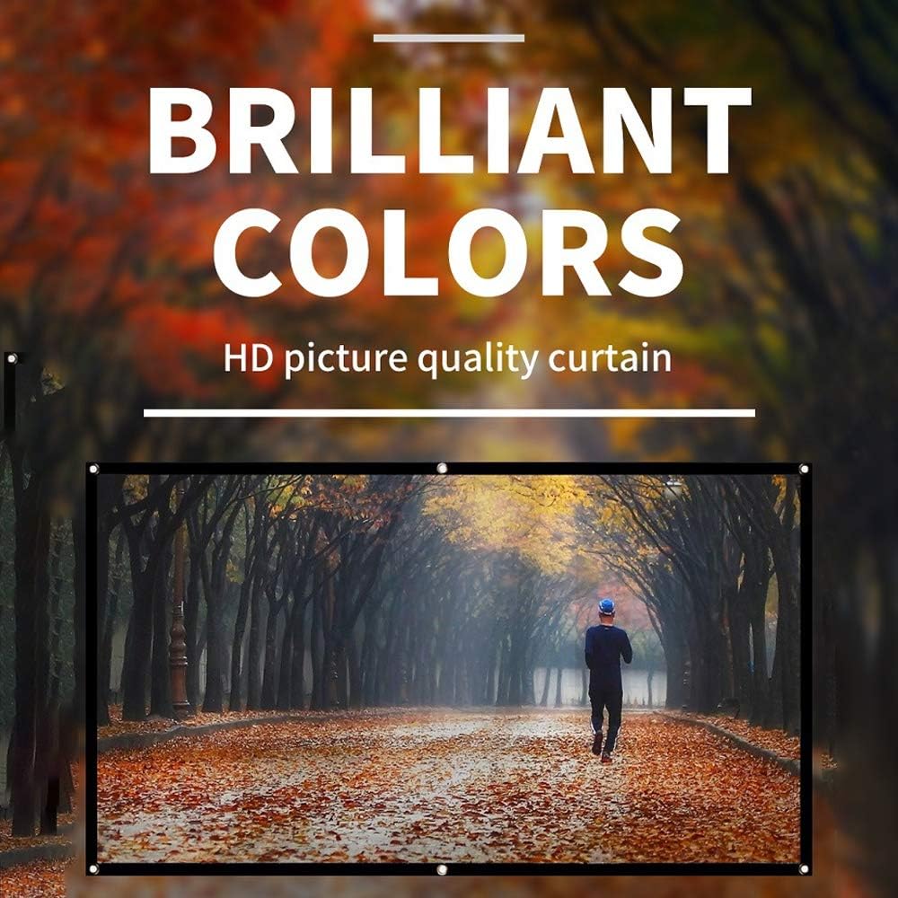 Discount Projector Screen 60/72/ 84/100/ 120/150 Inch, Mobile Projection Screen with 16:9 HD Movie Screen Foldable Screen for Home Theater Cinema, Indoor Outdoor Front and Rear Projection (72 inch)