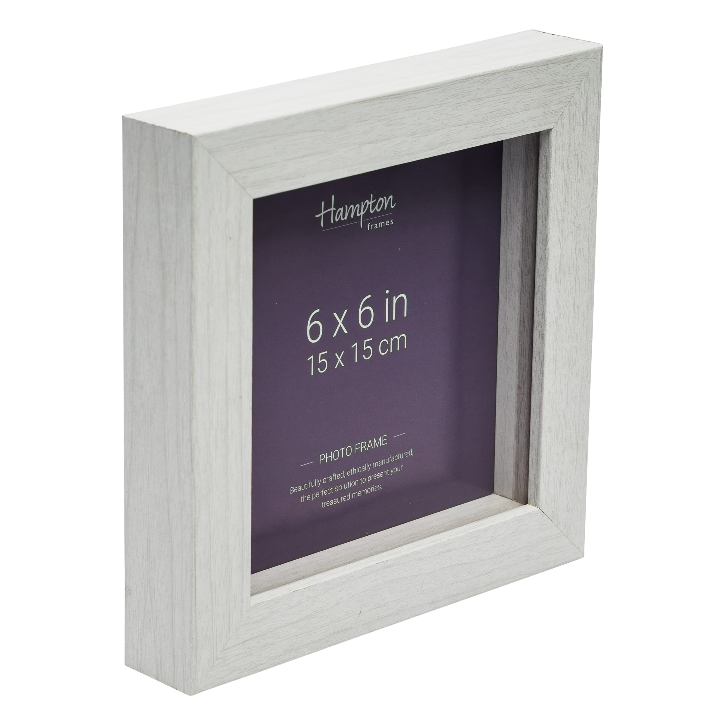 Hampton Frames | Photo Frame | 8x8 (20x20cm), White, Square, Deep Profile MDF | Acrylic Aperture, Freestanding Or Wall Mount | Display For Photos - View #4