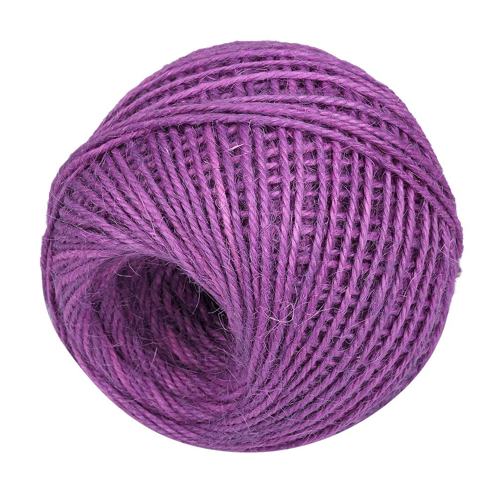 Geminimall Light Purple Jute Twine Garden Twine, 50M Natural Jute String Jute Rope For Floristry, Gifts, Diy Arts&Crafts, Decoration, Bundling, Gardening And Recycling