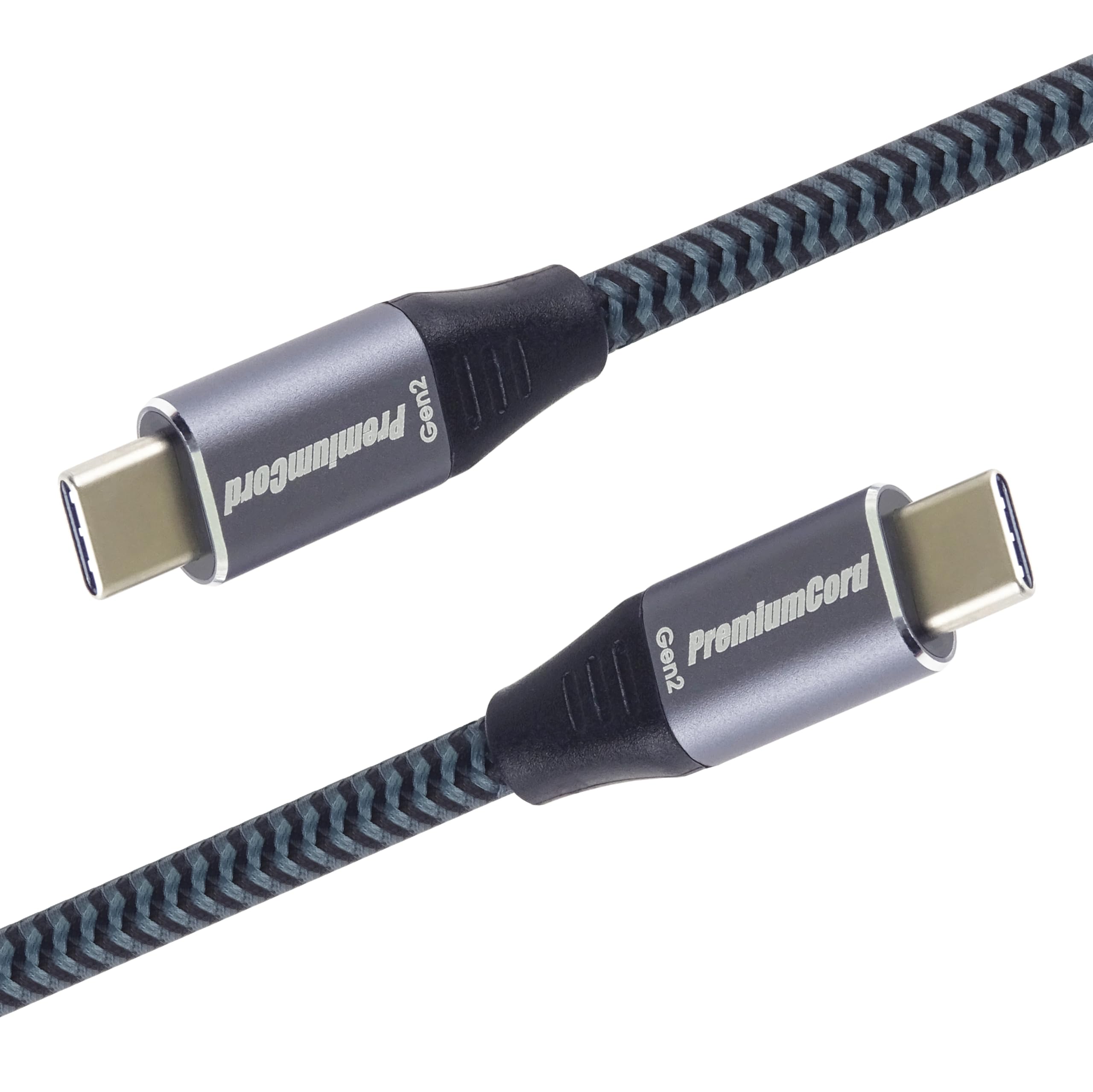 PremiumCord Kabel Połączeniowy USB-C 3.2 Gen 2x2, Kabel do Transmisji Danych SuperSpeed ​​Do 20Gbit/s, Ładowanie do 5A, Moc 100W, Obsługuje PD 3.0 / QC 4.0, USB Wtyk Typu C, Kolor Czarny, Długość 1,5m