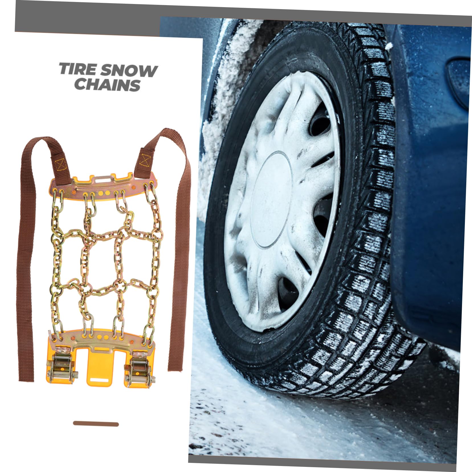 ULTECHNOVO Catene da Neve Antislittamento Regolabili in Acciaio Manganese per Auto e Suv, Catene di Trazione Ruote per Emergenza Neve e Fango (pneumatici 165-205 Mm