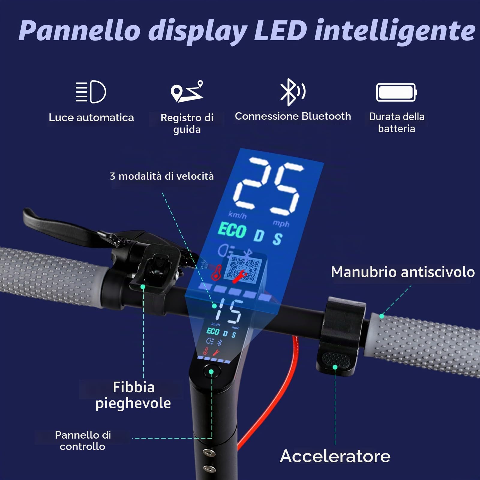 Monopattini Elettrici Adulto, Autonomia 20-30 km, Pneumatici 8.5", 3 Modalità di Velocità, Monopattino Piegevole con APP, Doppio Sistema di Frenatura, E-Scooter Rapido per Adolescenti, Motore 350W