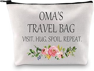 Oma Gift Grandma Makeup Bag Birthday Gift Oma Mother Day Travel Cosmetic Bag from Grandchildren (Oma's Travel Bag CA)