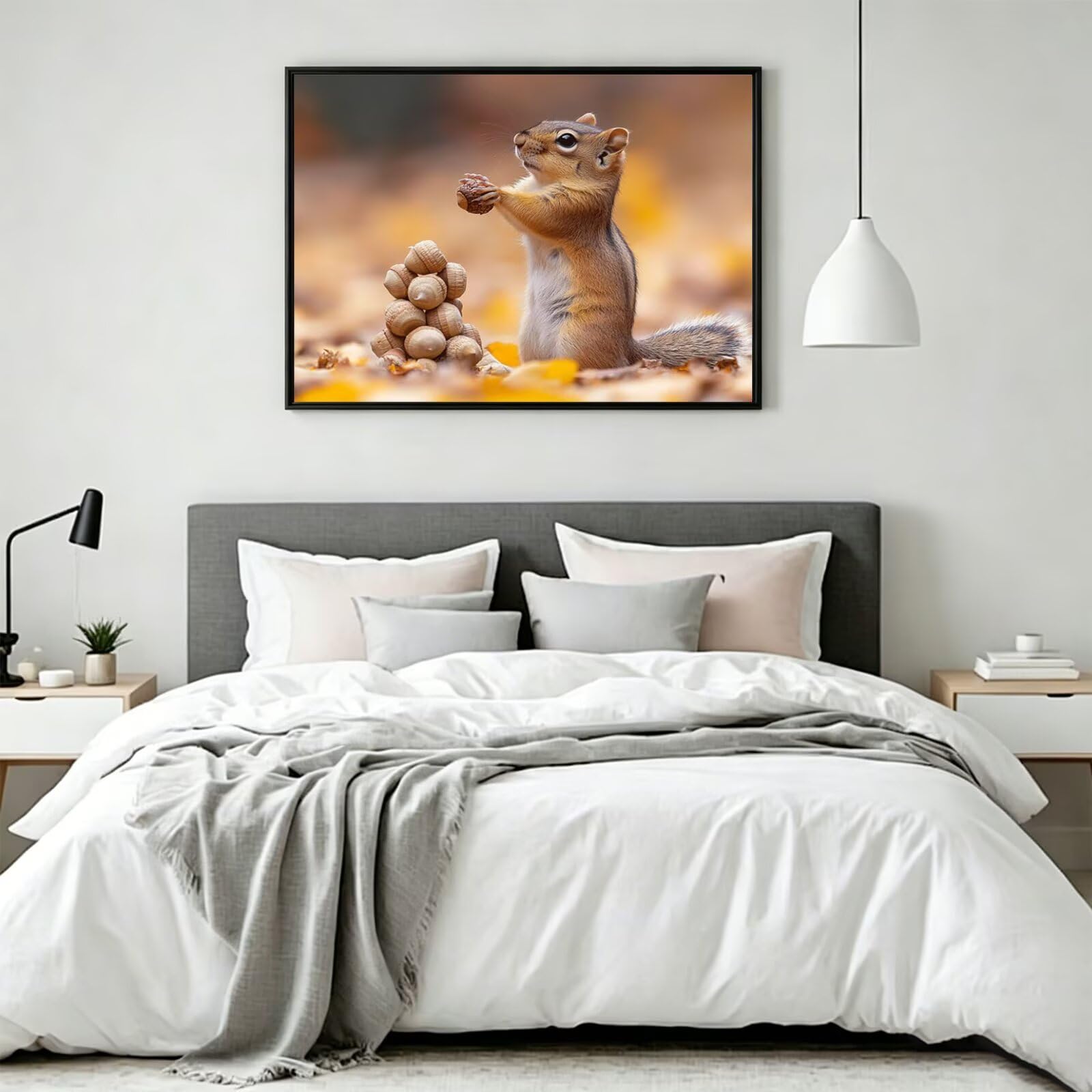 Pintar por Numeros ardilla Pinturas Acrilicas animal Pintura por Numeros Lienzos para Pintar, Pintura Acrilica Manualidades, Decoración para Hogar, Regalos Cumpleaños, 90x120cm Sin Marco, q-852