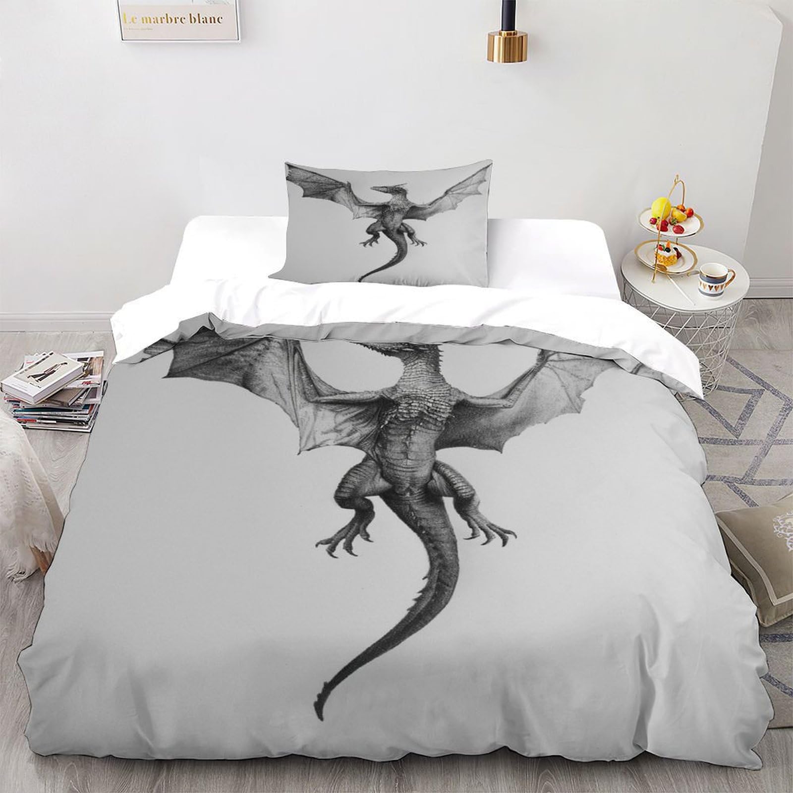 Housse de couette dragon 3D wild animals : le cadeau d'anniversaire idéal pour lit simple enfant