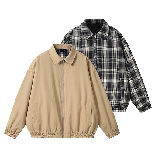 Silent Vortex Jaqueta masculina vintage com zíper reversível Letterman Baseball Bomber Casacos Streetwear