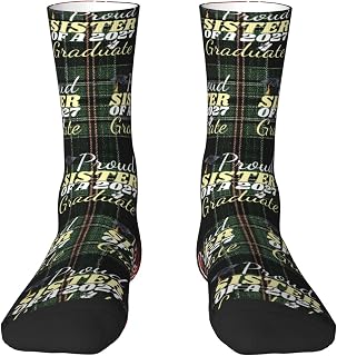 Proud Sister Of A 2027 Graduate Graduation Class Of 2027 Comfortable Color-Block Crew Socks Breathable Classic Style