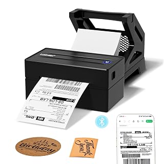 Labeer Thermal Shipping Label Printer with Holder, 4x6 Wireless Bluetooth Shipping Label Printer for Small Business, Compatible with iPhone, Android, Windows, Mac, Chromebook, USPS, Shopify - Amazon product rated Grade B