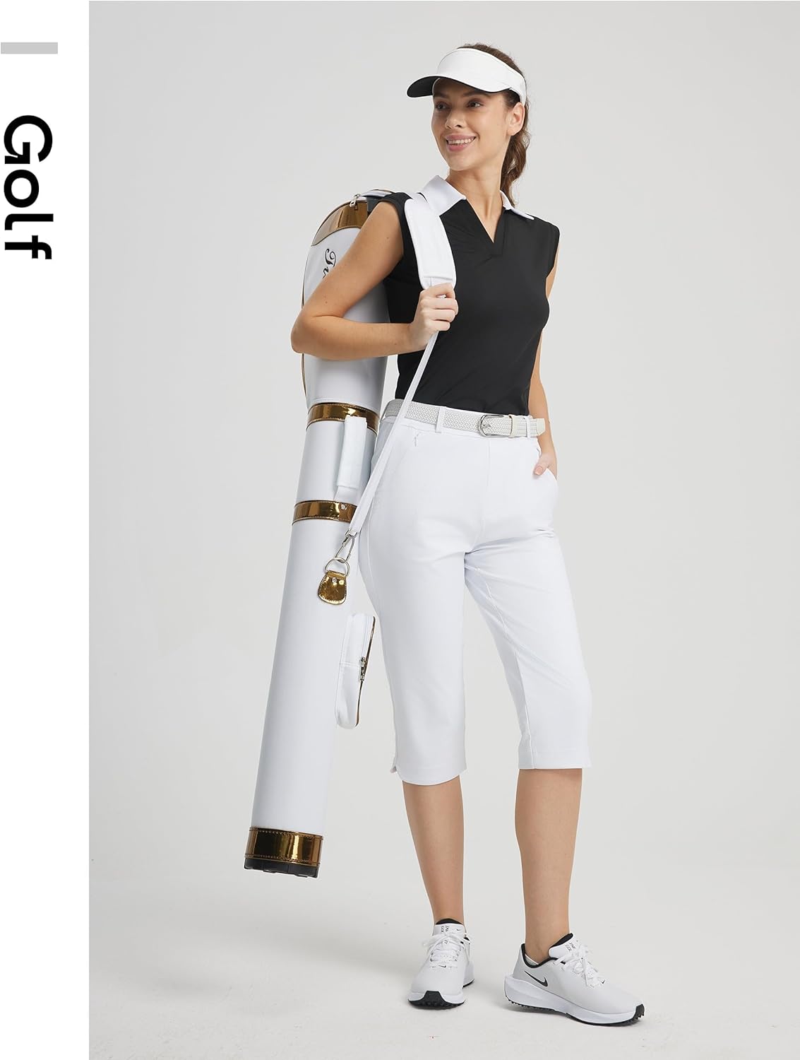 FitsT4 Sports Women 18" Golf Capris Pants Dressy Casual Stretch Capri Pants with Pockets - Image 6