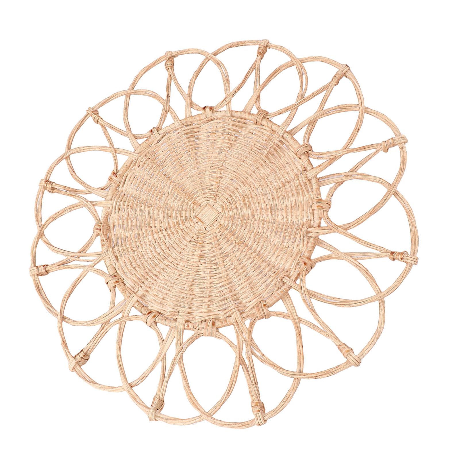 Tissting Colgante Decoración Rattan 40cm - Decoración rústica tejida para pared, arte natural de mimbre para salón, dormitorio o cafetería, estilo wabi sabi